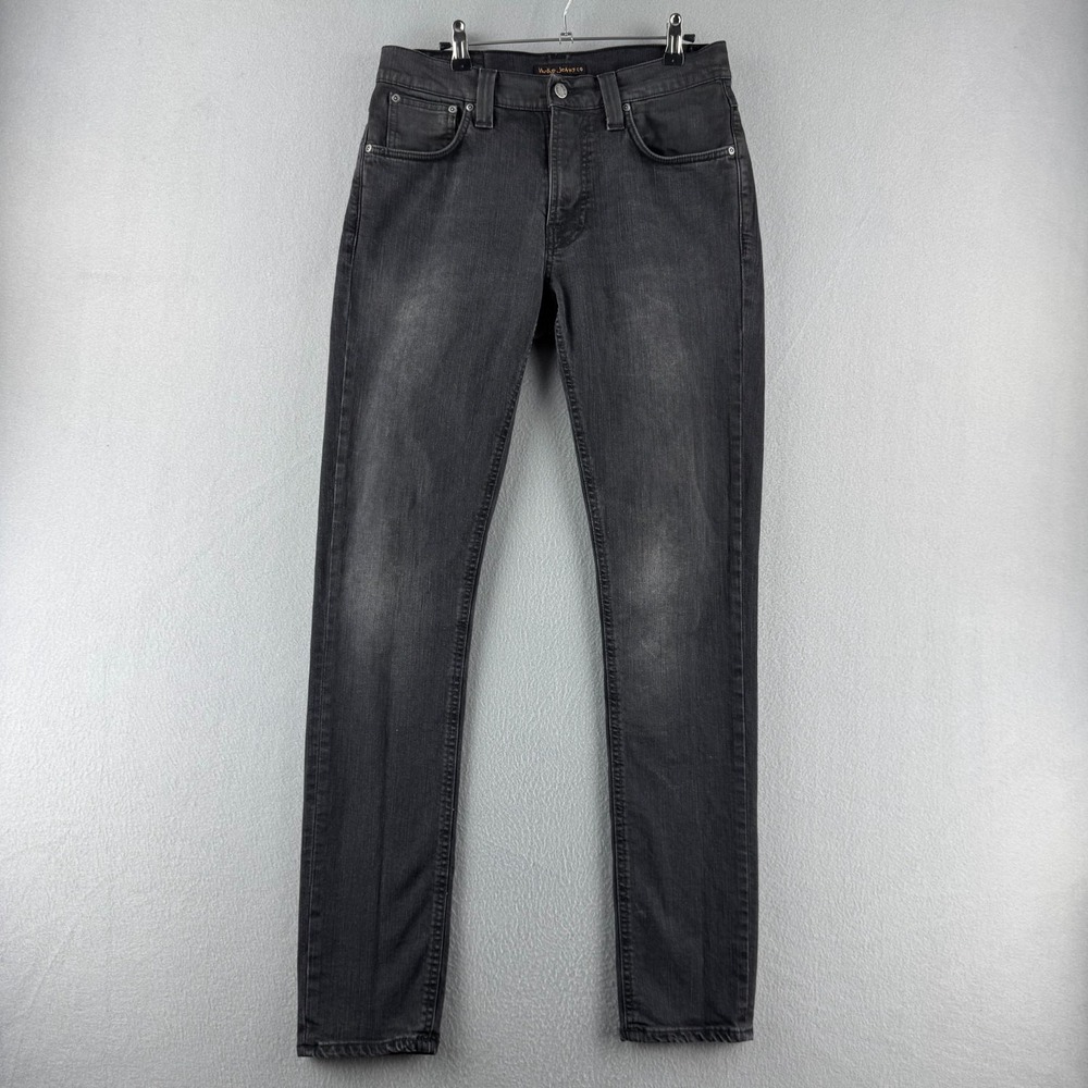 Nudie Jeans Mens 31x34 (Fits 31x34) Black Denim Slim Fit Skinny